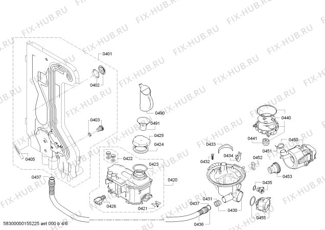 Взрыв-схема посудомоечной машины Siemens SN55E205EU - Схема узла 04