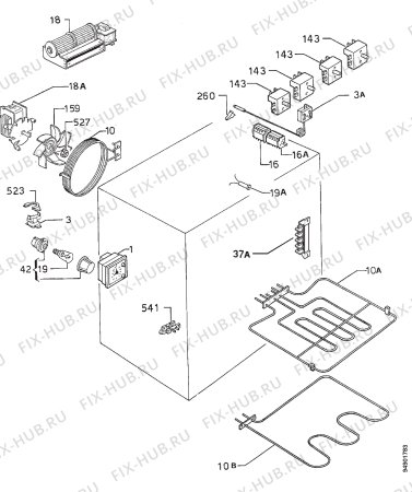 Взрыв-схема плиты (духовки) Privileg 0696997 - Схема узла Electrical equipment 268