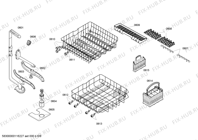 Взрыв-схема посудомоечной машины Bosch SGS43E08EU - Схема узла 06