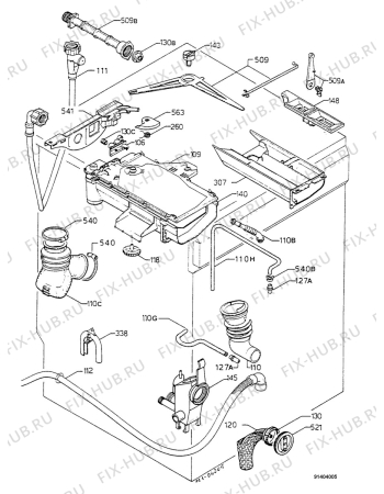 Взрыв-схема стиральной машины Electrolux EW1140F - Схема узла Water equipment