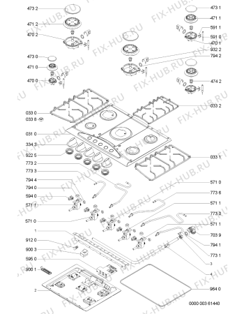 Схема №1 AKM 361/WH с изображением Шланг для плиты (духовки) Whirlpool 481953048778
