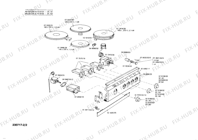 Взрыв-схема плиты (духовки) Siemens HN501226 - Схема узла 02