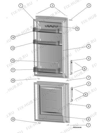 Взрыв-схема холодильника Electrolux ERB19010W - Схема узла Door 003