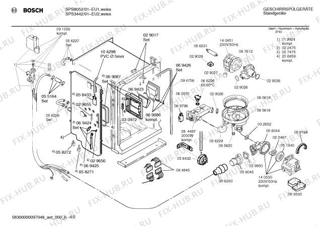 Схема №3 SPS3442 с изображением Панель для посудомоечной машины Bosch 00286597