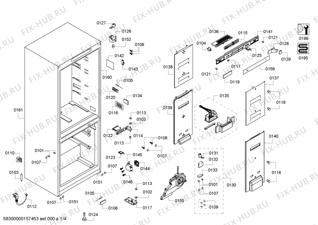 Схема №2 PKNB46AL20 с изображением Дверь для холодильной камеры Bosch 00710759
