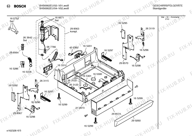 Взрыв-схема посудомоечной машины Bosch SHS6902EU - Схема узла 05