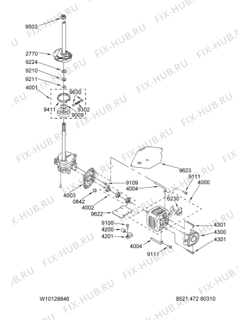 Схема №6 4KHTW4505TQ0 с изображением Электропроводка для стиральной машины Whirlpool 480110100376