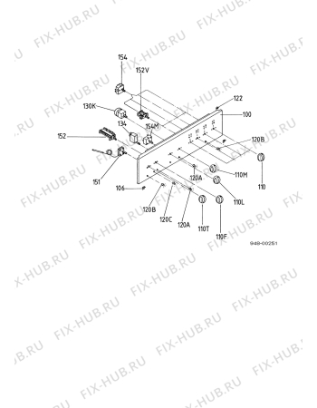 Взрыв-схема плиты (духовки) Electrolux CF6561 - Схема узла Command panel 037
