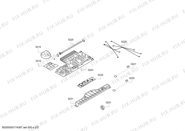 Взрыв-схема плиты (духовки) Bosch PIC651B17E IH6.1 - Standard - Схема узла 02