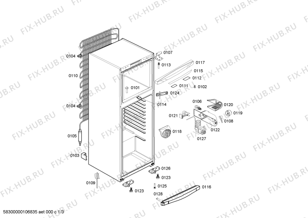 Схема №3 RSV355526J CONTINENTAL с изображением Дверь для холодильной камеры Bosch 00143816