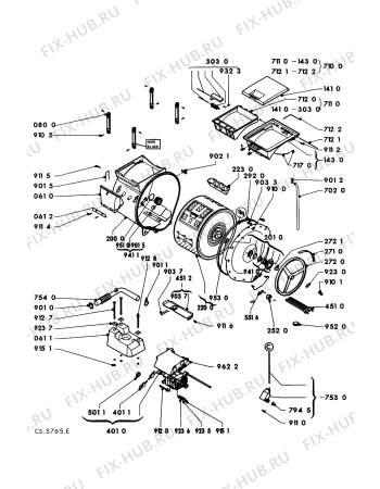 Взрыв-схема стиральной машины Whirlpool AWG 439/WP - Схема узла
