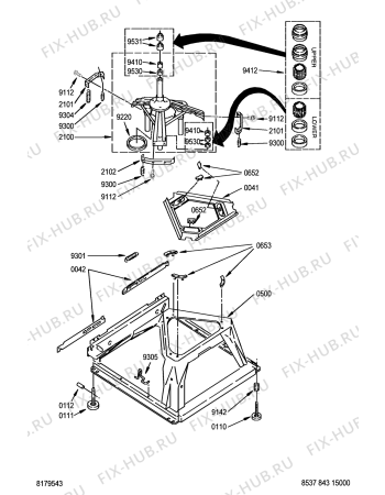 Взрыв-схема сушильной машины Whirlpool LBR8543 (F092152) - Схема узла