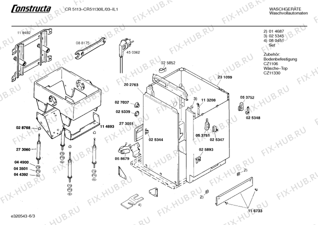 Схема №6 CR51130IL CR5113 с изображением Панель для стиральной машины Bosch 00285607