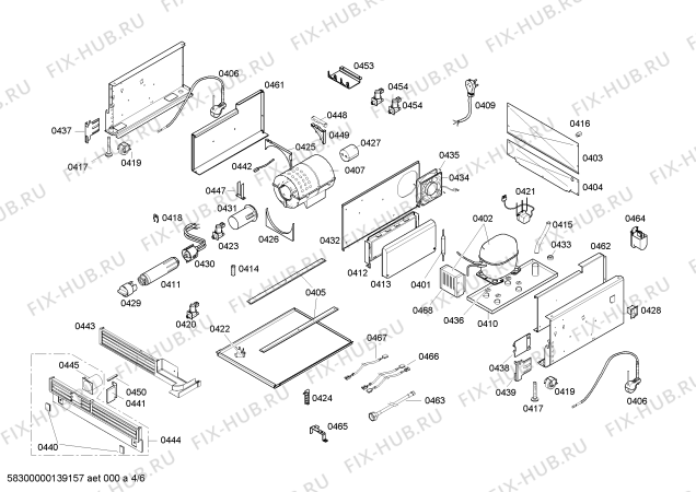 Схема №4 FI24DP30 с изображением Монтажный набор для холодильной камеры Bosch 00673238