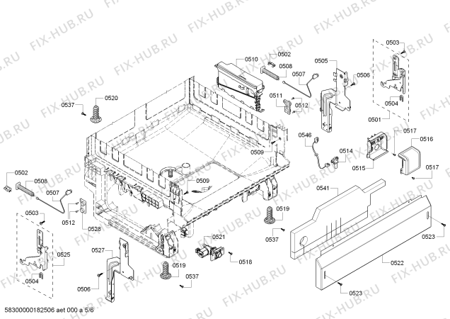 Взрыв-схема посудомоечной машины Bosch SHV4AT53UC Silence 49dBA - Схема узла 05