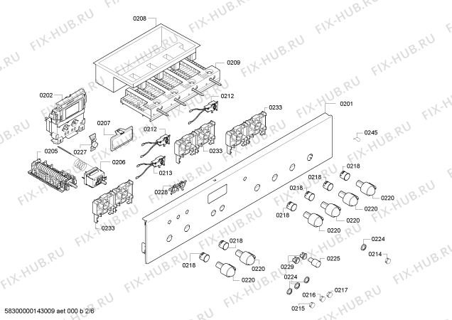 Схема №5 E15M74E1 с изображением Панель управления для электропечи Bosch 00676817