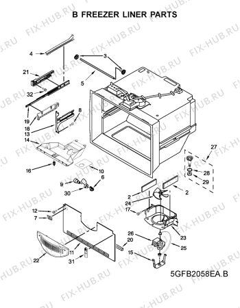 Схема №6 5GFC20PRYA с изображением Запчасть для холодильной камеры Whirlpool 482000006744