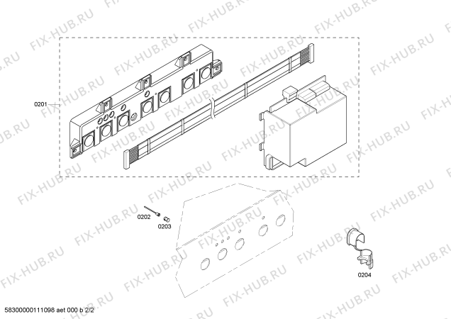 Схема №2 PHI60ZS с изображением Ремкомплект для плиты (духовки) Bosch 00189700