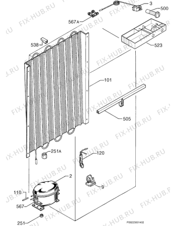 Взрыв-схема холодильника Privileg 779585_7985 - Схема узла Cooling system 017