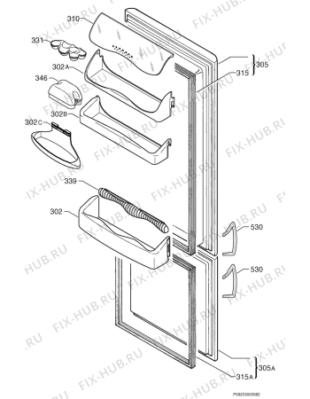 Взрыв-схема холодильника Rex RC32SG - Схема узла Door 003