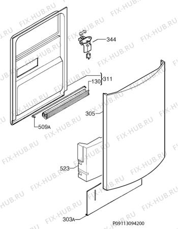 Взрыв-схема посудомоечной машины Arthur Martin ASF46010 - Схема узла Door 003