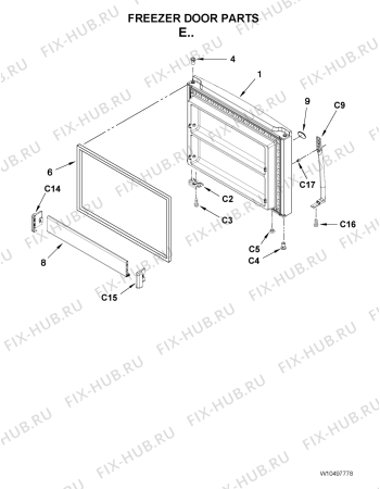 Схема №6 5VM9BXGFYW с изображением Обрамление полки для холодильной камеры Whirlpool 482000013628