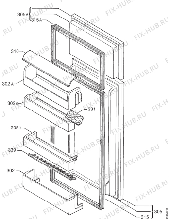 Взрыв-схема холодильника Zanussi ZFD20/5R - Схема узла Door 003