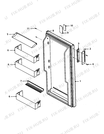 Взрыв-схема холодильника Electrolux RF409GE - Схема узла Refrigerator door