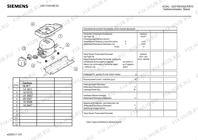 Схема №3 GSU1701NE с изображением Панель для холодильной камеры Bosch 00171966