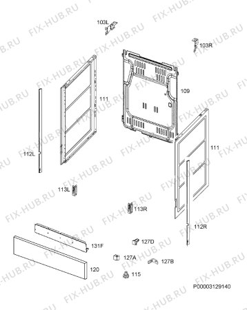 Взрыв-схема плиты (духовки) Zanussi ZCG9510S1W - Схема узла Housing 001