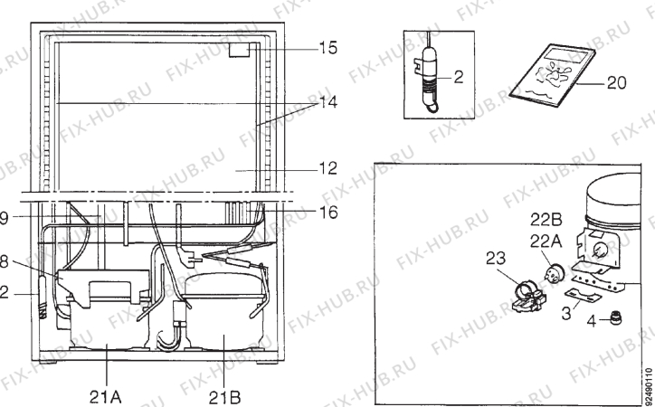 Взрыв-схема холодильника Electrolux ER9091B - Схема узла Section 4