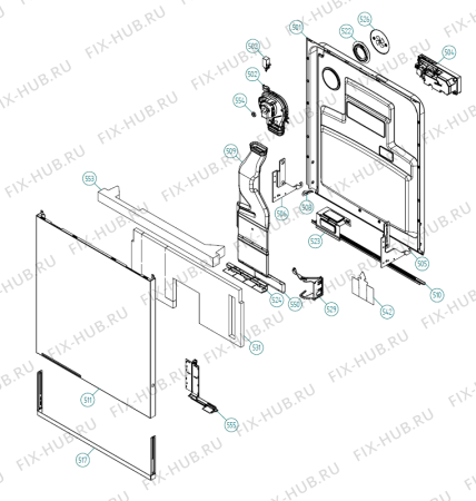 Взрыв-схема посудомоечной машины Asko D5233 XXL FI AU   -Titanium FI (338135, DW70.3) - Схема узла 05