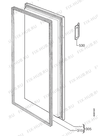Взрыв-схема холодильника Urania U200KA - Схема узла Door 003