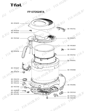Схема №1 FF137D51/87A с изображением Микротермостат для тостера (фритюрницы) Seb SS-994142