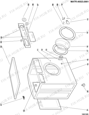 Схема №2 AF1283TXBE (F015216) с изображением Обшивка для стиралки Indesit C00051811
