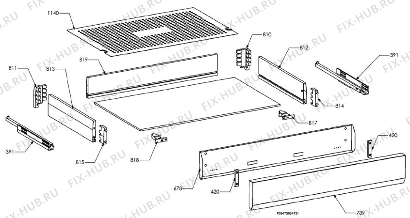 Взрыв-схема плиты (духовки) Aeg Electrolux C41022V-M - Схема узла Section 9