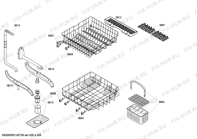 Взрыв-схема посудомоечной машины Bosch SGS53F02EU - Схема узла 06