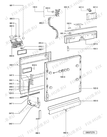 Схема №2 GSXK 7593/4 -n.prod. с изображением Панель для посудомоечной машины Whirlpool 480140101297