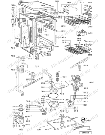 Схема №2 GSUS 4421/1 WS с изображением Обшивка для электропосудомоечной машины Whirlpool 481245372371