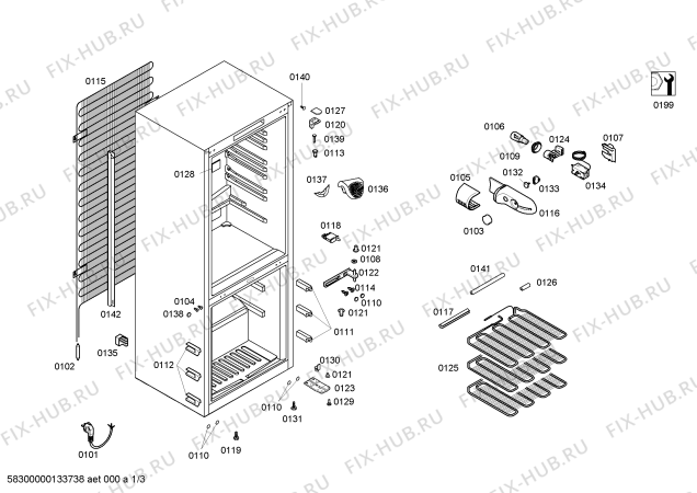 Схема №2 3KVB5410 с изображением Дверь для холодильника Bosch 00244686