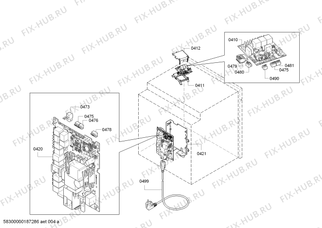 Взрыв-схема плиты (духовки) Bosch HRG6753S2 Made in Germany - Схема узла 04