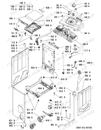 Схема №2 AWT 9123 с изображением Декоративная панель для сушильной машины Whirlpool 481245211154
