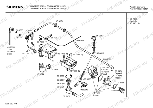 Взрыв-схема стиральной машины Siemens WM20850GR SIWAMAT 2085 - Схема узла 04