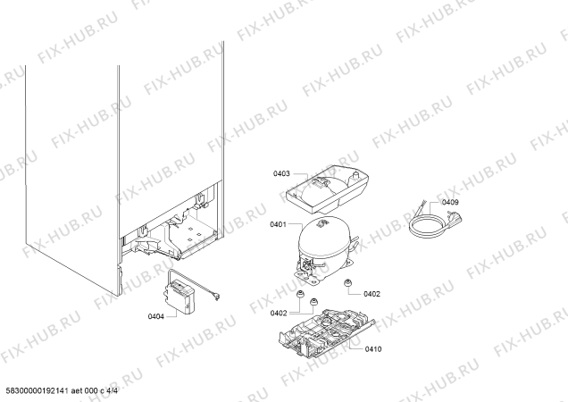 Взрыв-схема холодильника Gaggenau RF282303 - Схема узла 04