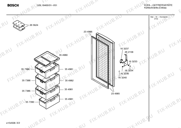 Взрыв-схема холодильника Bosch GSL18400 - Схема узла 02