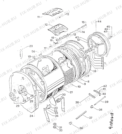 Взрыв-схема стиральной машины Castor CT354X - Схема узла Section 3