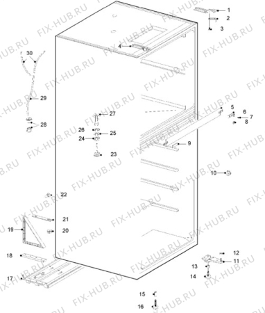 Взрыв-схема холодильника Zanussi ZFD50/32R - Схема узла Cabinet + armatures