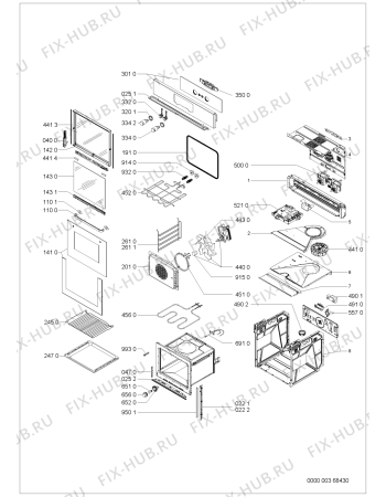 Схема №1 AKZ 494/IX с изображением Панель для плиты (духовки) Whirlpool 481245249944