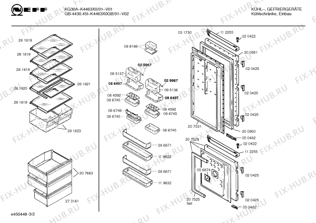 Схема №3 K4463X0IE с изображением Инструкция по эксплуатации для холодильной камеры Bosch 00515681