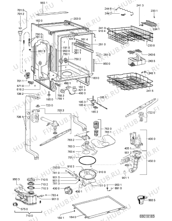 Взрыв-схема посудомоечной машины Bauknecht GSFS 4317 W - Схема узла